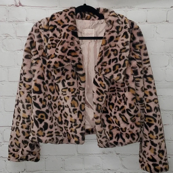 Candie's Jackets & Blazers - Candies Leopard Print Pink Wrap Jacket Womens Size Medium
